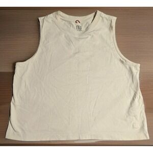 Topo Designs Tank Top Womens XL Cream Organic Cotton Sleeveless Shirt
